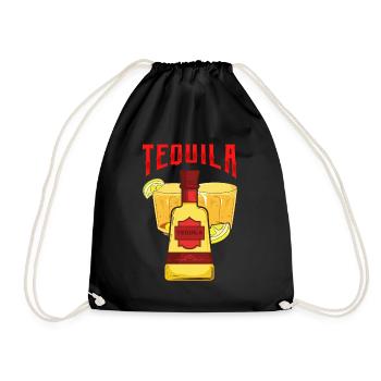 Bouteille de tequila vintage citron et sel - Sac de sport léger - noir - Devant