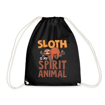 The Sloth is my Spiritual Animal - Drawstring Bag - black - Front
