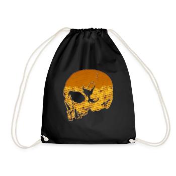 Imker Biene Honig Wabe Bienenstock Geschenk Shirt - Turnbeutel - Schwarz - Vorne