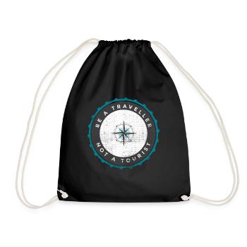 World Travel World Map Continent Holiday Gift - Drawstring Bag - black - Front