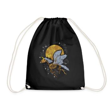 Unicorn Pegasus Skeleton-Fliegen unter Sternen - Turnbeutel - Schwarz - Vorne