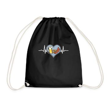 Heartbeat Bratwurst Pretzel Gift - Drawstring Bag - black - Front