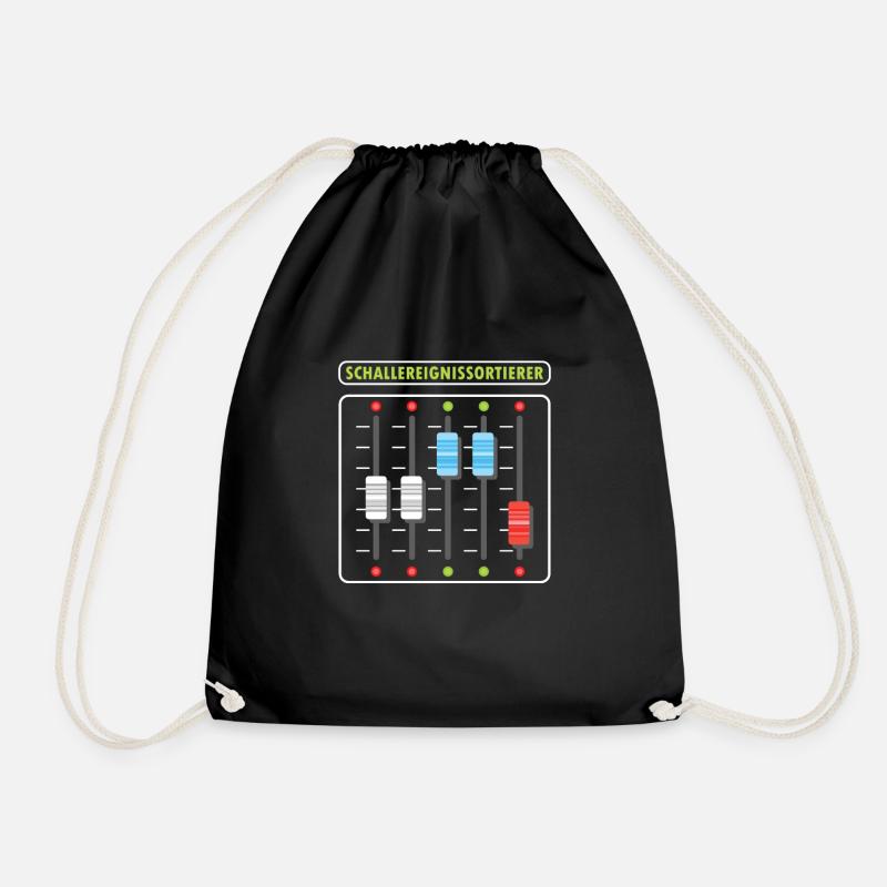 Sound event sorter Sound DJ Mixer Gift - Drawstring Bag - black
