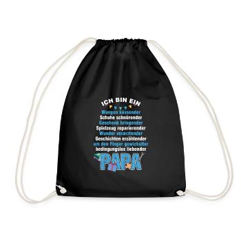 Papa Père Papa Fête Des Pères Fils Fille Cadeau - Sac de sport léger - noir - Devant