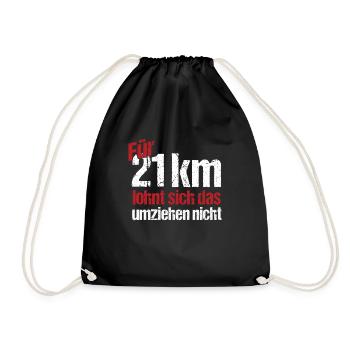 Marathon Laufen Joggen Läufer Langlauf Geschenk - Turnbeutel - Schwarz - Vorne