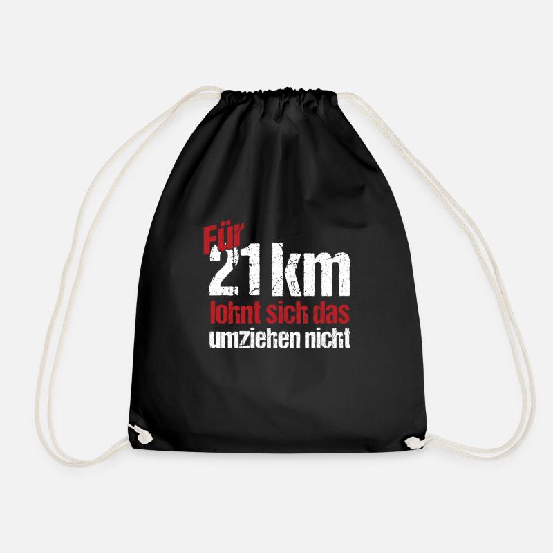 Marathon Laufen Joggen Läufer Langlauf Geschenk - Turnbeutel - Schwarz