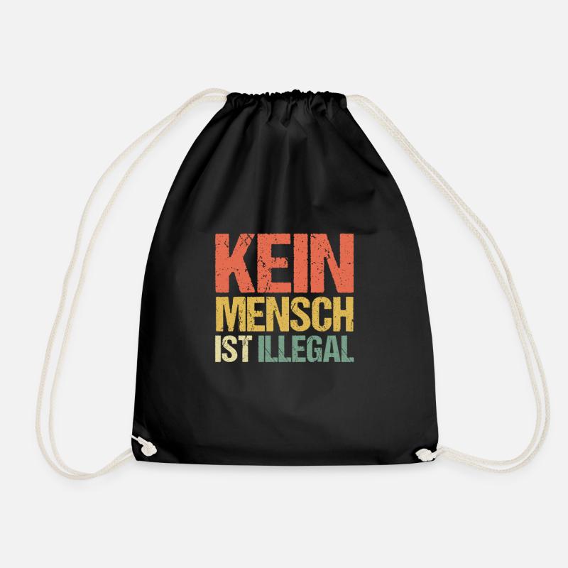 Rassismus Antirassismus Illegal Toleranz Geschenk - Turnbeutel - Schwarz