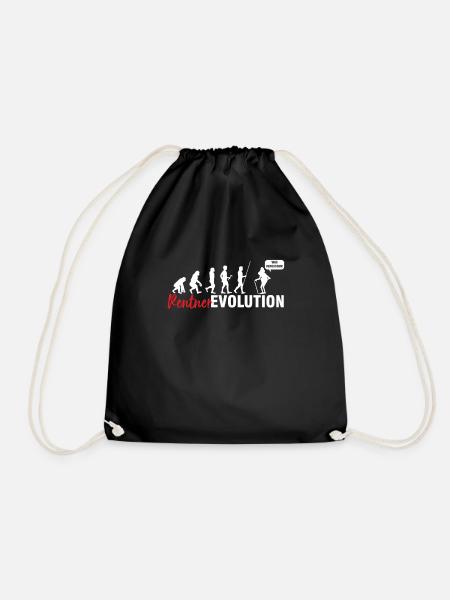 Rentner Evolution Rente Rentnerin Opa Oma Geschenk - Turnbeutel - Schwarz