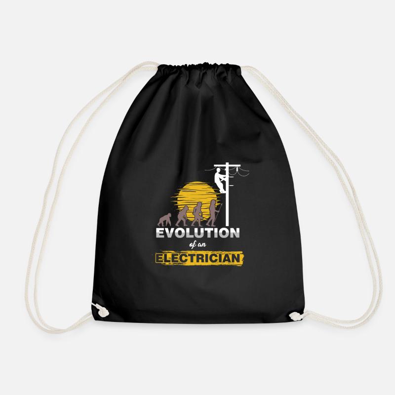 Electrical Electricity Tradesman Wiring Lineman - Drawstring Bag - black