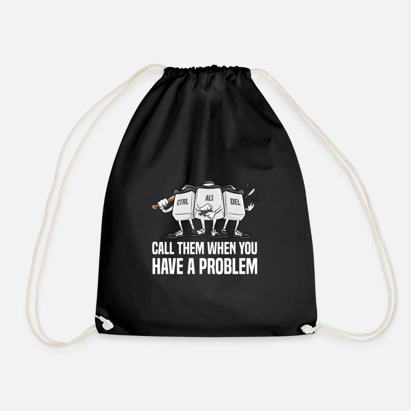 CTRL ALT DEL Nerd Geek - Drawstring Bag - black