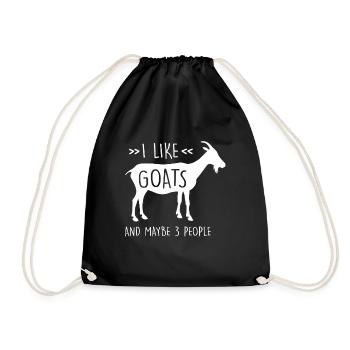 I Like Goats Goat Goat billy goat gift - Drawstring Bag - black - Front