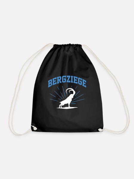 Bergziege Ziegenbock Ziege Steinbock Tier Geschenk - Turnbeutel - Schwarz