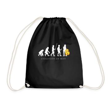 Entwicklung des Mann-Bass-Streichinstrument-Liebhaber-Geschenks - Turnbeutel - Schwarz - Vorne