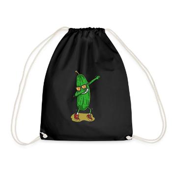 Funny dancing cucumber - Drawstring Bag - black - Front