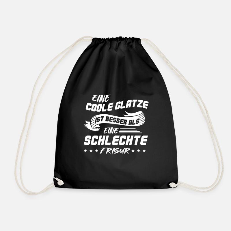 Coole Glatze Glatzkopf Glatzen Haarlos Geschenk - Turnbeutel - Schwarz