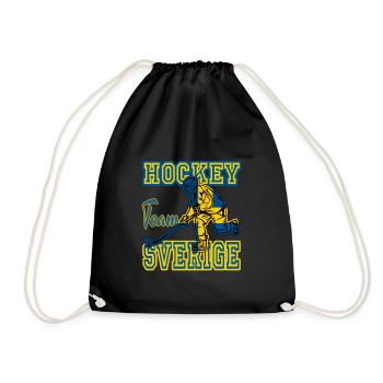 Sweden, ice hockey - Drawstring Bag - black - Front