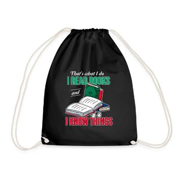 Bookish Book Lover Bibliophile Ich lese Bücher und ich - Turnbeutel - Schwarz - Vorne