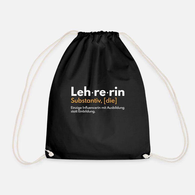 Lehrerin Substantiv Definition Influencerin - Turnbeutel - Schwarz