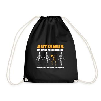 Autismus ist keine Behinderung, sondern eine ander - Turnbeutel - Schwarz - Vorne