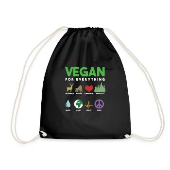 Veganism Vegetarian Foodie Veggies Gifts Vegan - Drawstring Bag - black - Front