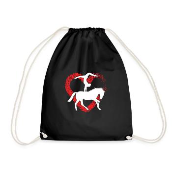 Herz Voltigieren Turner Akrobaten Geschenk - Turnbeutel - Schwarz - Vorne