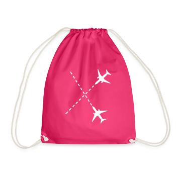 Airplanes Aircraft Drone Pilot Gift - Drawstring Bag - fuchsia - Front