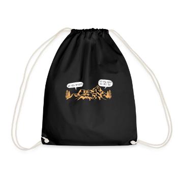 How many KM still hiking mountaineer gift - Drawstring Bag - black - Front