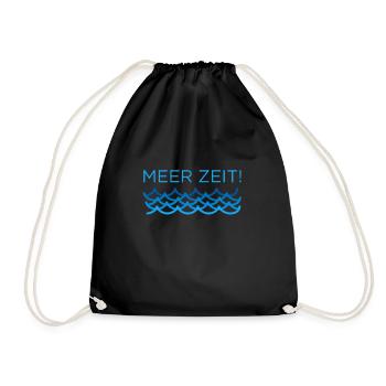 Meer Zeit Sommer Sonne Strand Urlaub Eis Geschenk - Turnbeutel - Schwarz - Vorne