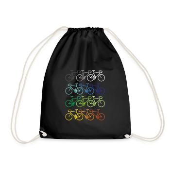 Bicycle cyclist cycling MTB road bike gift - Drawstring Bag - black - Front