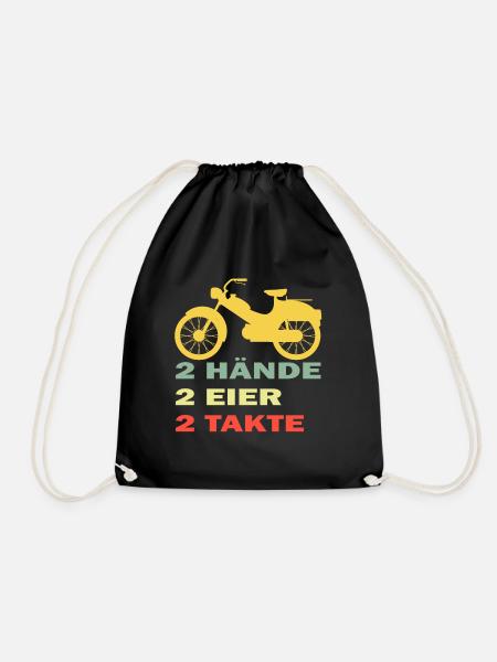 lustiges Mofa Moped 2 Hände 2 Eier Zwei Takte - Turnbeutel - Schwarz