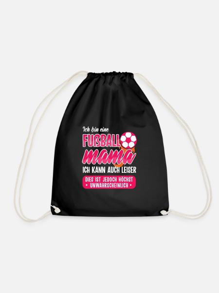 Fußball Mama Fußballer Fußballerin Mutter Geschenk - Turnbeutel - Schwarz