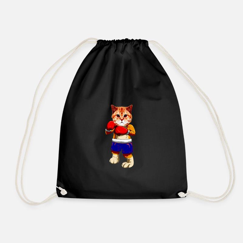 Cat Cat T shirt Gift Fan Funny Middle Finger - Drawstring Bag - black