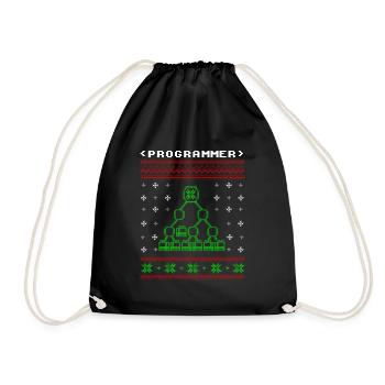 Programmeur ordinateur cadeau de chandail de Noël laid - Sac de sport léger - noir - Devant