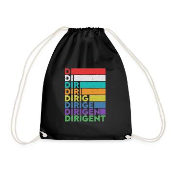 Dirigent Dirigieren Dirigentin Chorleiter Geschenk - Turnbeutel - Schwarz - Vorne