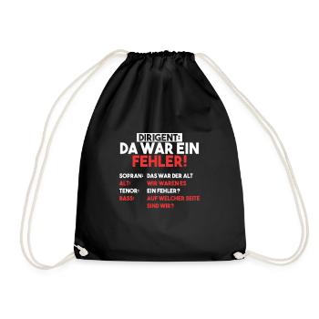 Dirigent Chor Sopran Alt Tenor Chorleiter Geschenk - Turnbeutel - Schwarz - Vorne