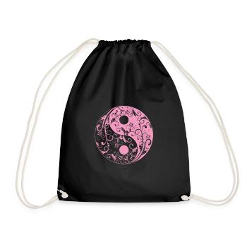 Cadeau de taoïsme d'harmonie de fleurs roses de Yin Yang - Sac de sport léger - noir - Devant