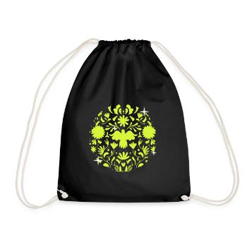 Floral Softball Baseball Pitcher Catcher Geschenk - Turnbeutel - Schwarz - Vorne