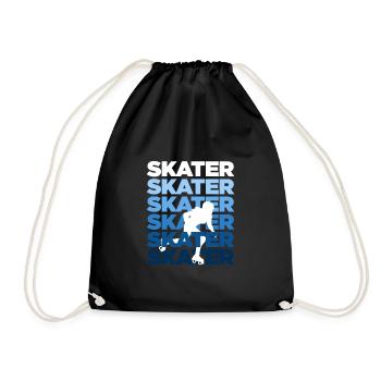 Skater Inline Skating Rollerblading Rollschuhe - Turnbeutel - Schwarz - Vorne