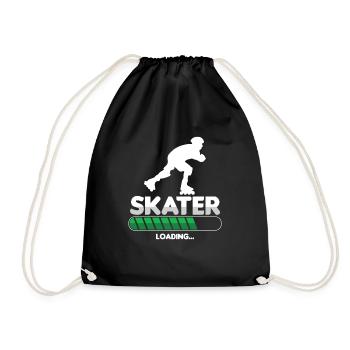 Skater Laden Inline Skating Rollerblading Geschenk - Turnbeutel - Schwarz - Vorne