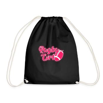 Rugby Girl Rugby Team Joueur de rugby cadeau féminin - Sac de sport léger - noir - Devant