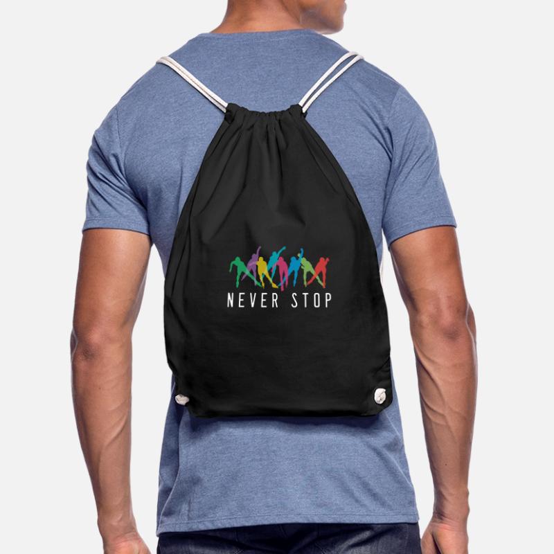 Never Stop Inline Skating Rollerblading Roller Drawstring Bag