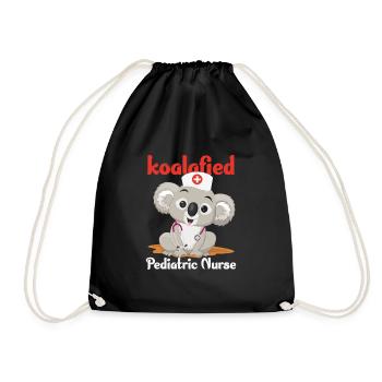 Koalafied Pediatric Nurse Pediatrician Doctor Gift - Drawstring Bag - black - Front