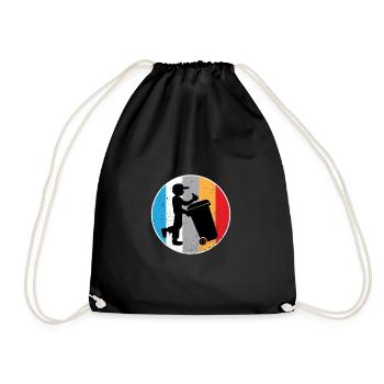 Garbage man Waste disposal Waste bin waste separation - Drawstring Bag - black - Front