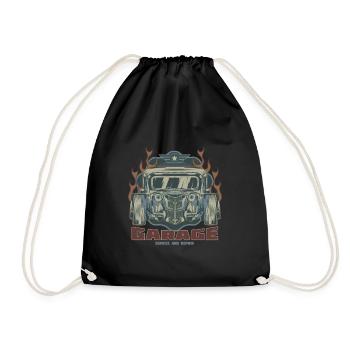 Hotrod Garage Cars Vintage Retro American Hot Rod - Sac de sport léger - noir - Devant