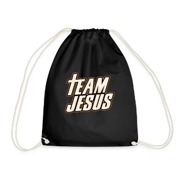 Team Jesus Christ God Faith Religion Prayer Gift - Drawstring Bag - black - Front