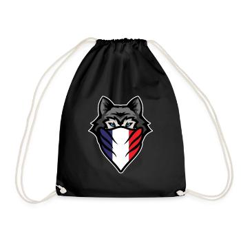 Sibirische Husky Frankreich Flagge Wolf Hund Besitzer Haustier Geschenk - Turnbeutel - Schwarz - Vorne