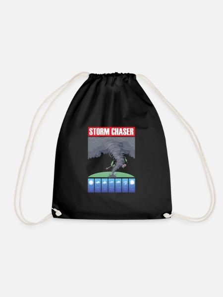 Storm Chaser Hurricane Meteorology Tornado Gift - Drawstring Bag - black
