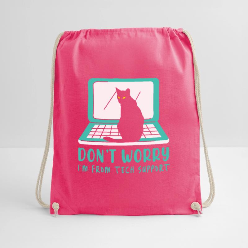 Cat Tech Support Computer Kitten Helpdesk IT Gift Drawstring Bag