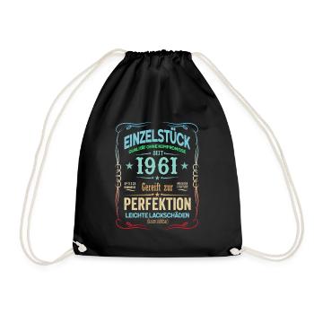 60. Geburtstag 60 Jahre 1961 Geschenk Mann Frau - Turnbeutel - Schwarz - Vorne