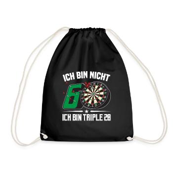 60. Geburtstag Darts Geschenk 60 Ehrentag Männer - Turnbeutel - Schwarz - Vorne